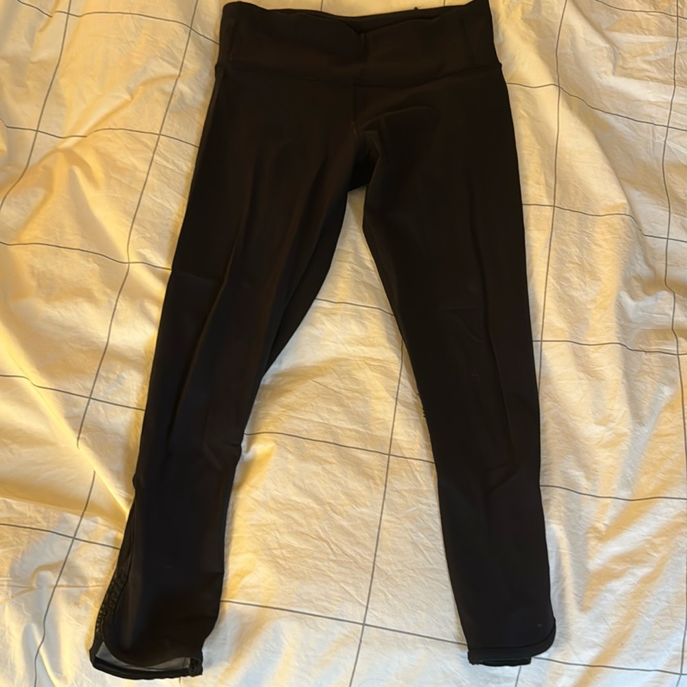 Lululemon cropped leggings with back sheer calf
